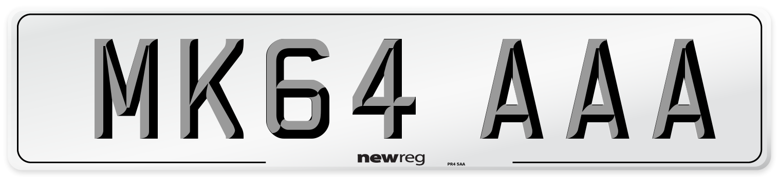 MK64 AAA Number Plate from New Reg